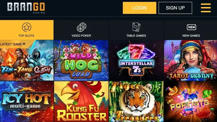 Brango pokies NZ games